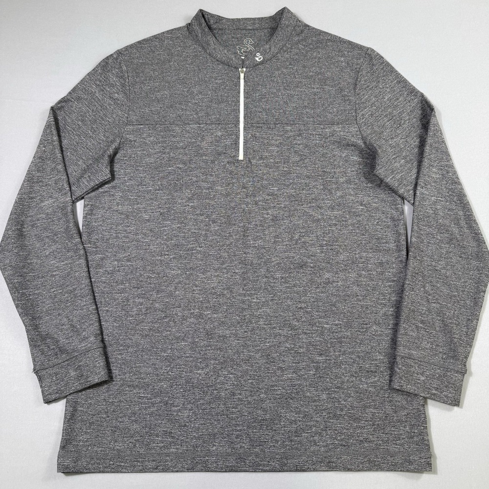 Swannies Golf 1/4 Zip Pullover Mens L Gray‎ Performance Logo Stretch Lightweight